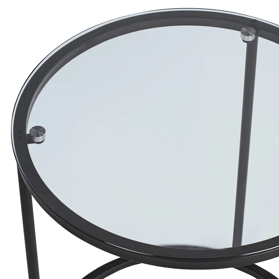 Santa Maria Glass Nesting Accent Tables Set of 2 - Image 3 of 4