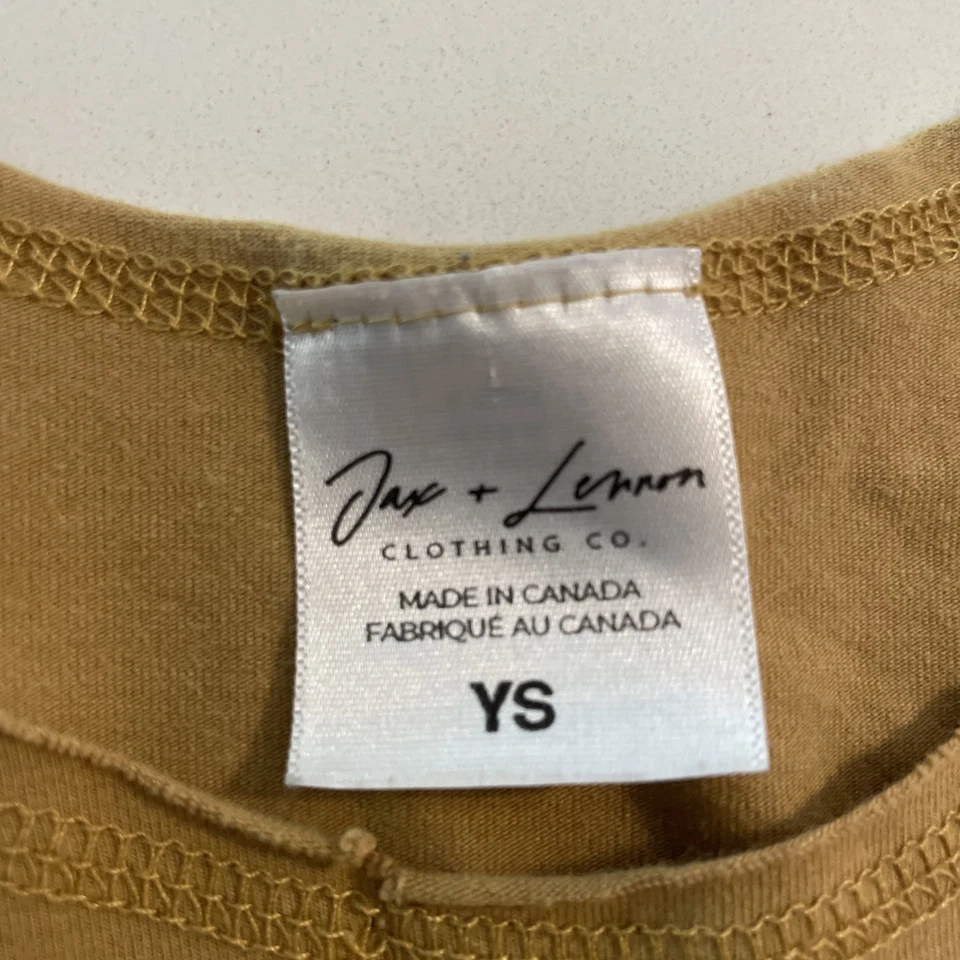 Jax + Lennon Clothing Co. Girls Youth Small Wheat Colored Top With Pocket - Image 2 of 3