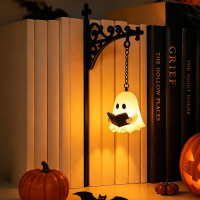 Library Lantern Mini Bookshelf Lamp, Ghost Lantern Slides between Books