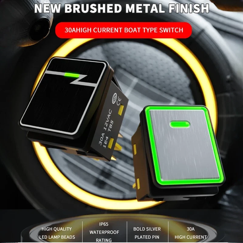 NOVO Interruptor Balancim Resistente 30A 4 Pinos IP65 Alumínio Iluminado Equipamento Industrial - Imagem 3 de 4