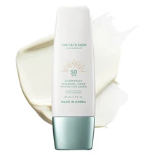 THE FACE SHOP Everyday Mineral Face Protection Cream Sunscreen SPF 50  1.7oz NEW