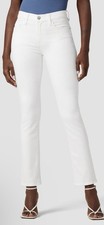 HUDSON Nico Mid-Rise Straight Ankle Stretch White Jeans Women's Size 24 NWT