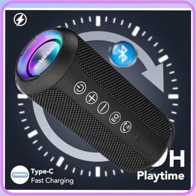 Ortizan Bluetooth Lautsprecher Licht Tragbar IPX7 Bass 30h Akku 2600mAh.