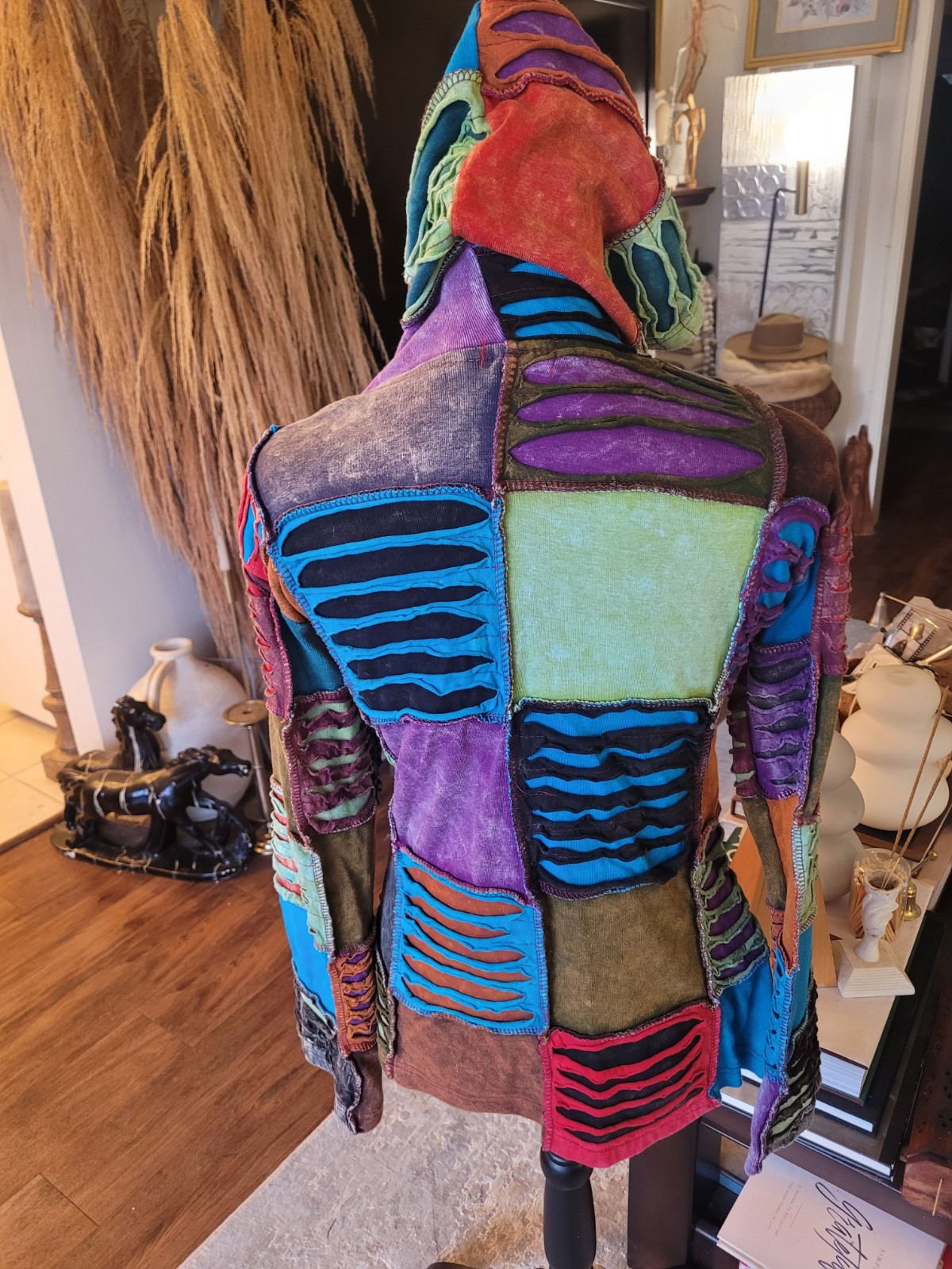 Rising International Flower Patchwork Hoodie Jack… - image 2