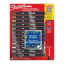 Sharpie Creative Markers, Water-Based Acrylic Markers, Bullet Tip, 12 Count
