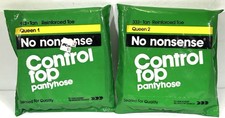 VTG No Nonsense Control Top Pantyhose 113 333 1990 Size Queen 1 2 Reinforced