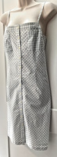 Tommy Hilfiger Gingham Sun Dress Size 12 Grey & White Lined 12 Button Front