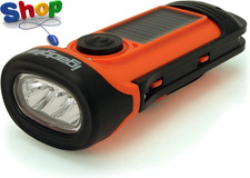5M Waterproof Eco Rechargeable Solar & Hand Crank LED Torch Flashlight with 5 Ye