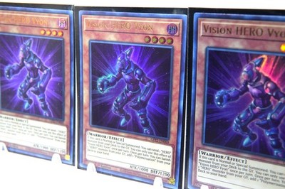 Yugioh 3x Vision HERO Vyon (Ultra Rare) - M/NM  1st Ed.