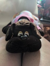 VTG 1985 TONKA POUND PUPPY PLUSH DARK BROWN 18"WITH OG COLLAR VERY GOOD 