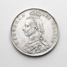 1891 Queen Victoria  - Half Crown Coin - Silver - Jubilee Head - Nice Condition