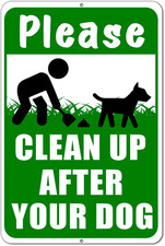 Clean up after Your Dog Sign, 12X8 Aluminum Dog Signs No Pooping and Peeing, Ple
