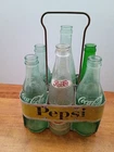 VINTAGE Yellow DRINK PEPSI-COLA METAL 6 PACK BOTTLE CARRIER Coca-Cola bottles