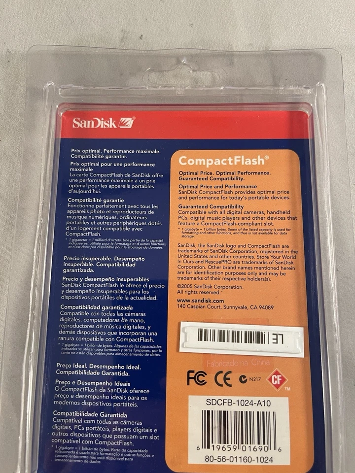 Scandisk 1.0 Gb Compact Flash Memory Card - Image 4 of 4