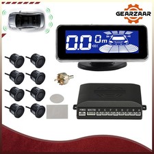 8 Sensoren LCD Einparkhilfe zum Nachrüsten Parkhilfe Rückfahrwarner PDC Schwarz