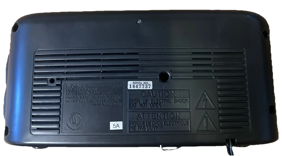 Sony Dream Machine ICF-C610 Dual Alarm Clock FM/AM Radio Cassette Player Tested - Image 4 of 4