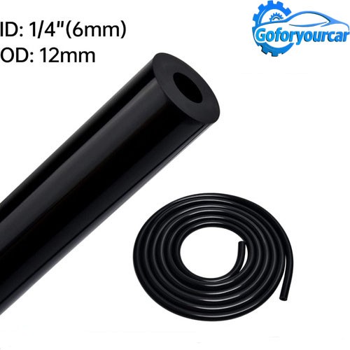 1/4 Silicone Vacuum Tubing Hose Line 10FT 130PSI Max Pressure Black (6mm ID)
