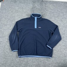 Patagonia Fleece Snap-T Pullover Mens Large Blue Worn Wear Lightweight Outdoor