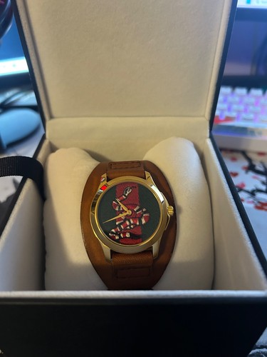 Gucci Le Marché des Merveilles PVD Gold Leather Quartz Watch