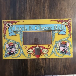 Vintage Chuck E Cheese Roll Arcade Game Display Sign Panel Pizza Time Theatre