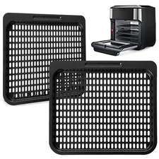 Fryer Cooking Tray for Instant Vortex Plus10 Qt, 2 PCS Food Nonstick Rack Par...