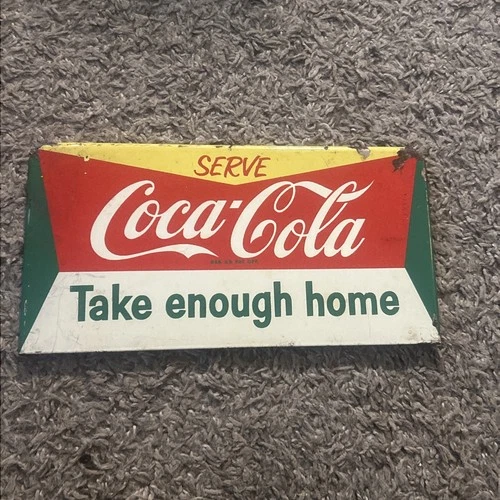 Vintage 1950s Coca-Cola metal advertisement Double-Sided