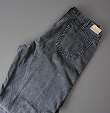 VINTAGE L.L. Bean Men's 37X34 Flannel Lined Jeans Black Denim Union Made In USA