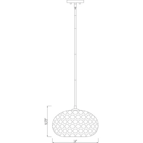 Z-Lite 490P14-BN Chloe 1 Light 14 inch Brushed Nickel Pendant Ceiling Light - Picture 7 of 7