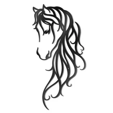 OYEFLY Black Metal Horse Wall Decor,Rustic Concise Western Horse Decoration (...