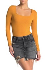 Elodie Twist Front Long Sleeve Bodysuit Sz S