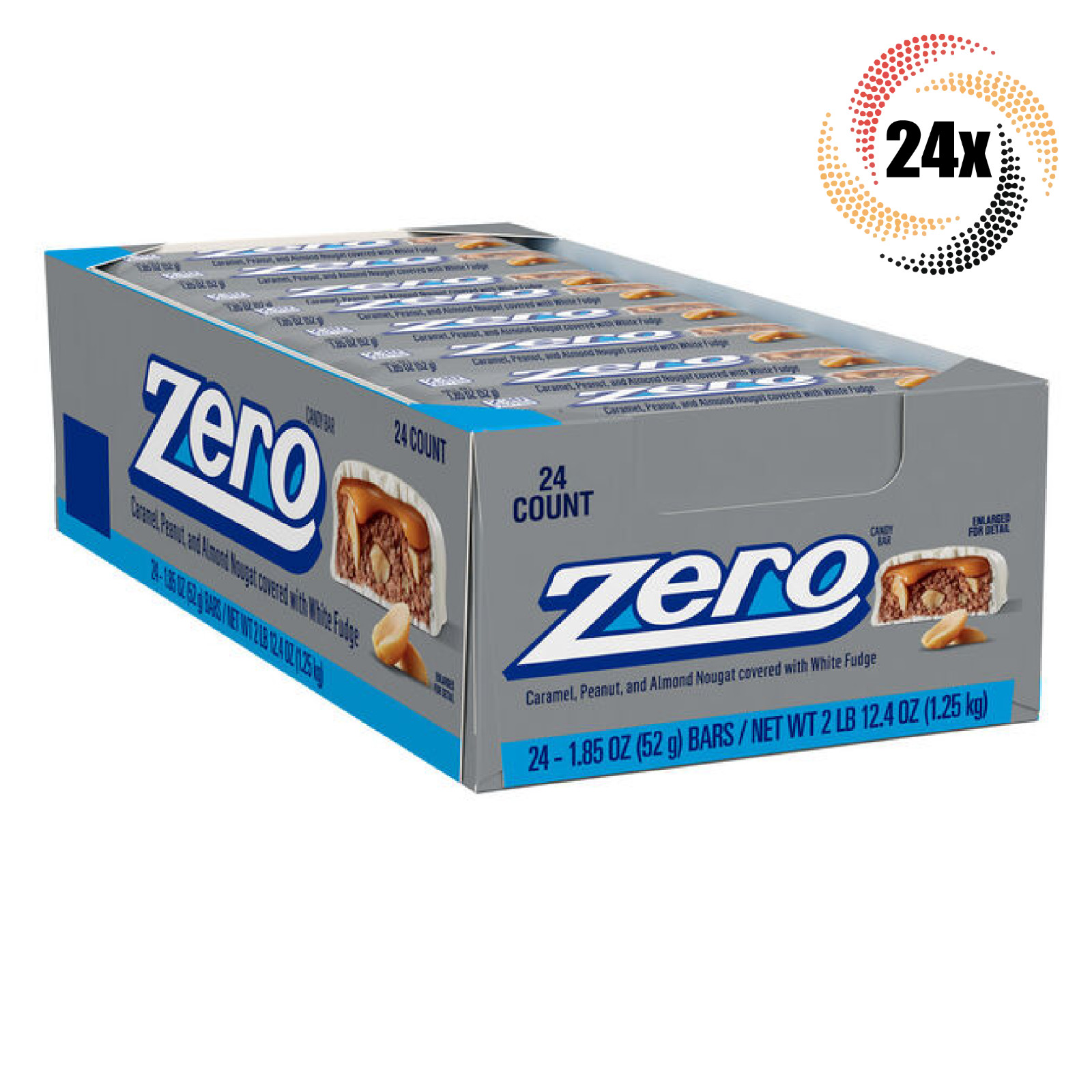 Полная коробка из 24 батончиков с нулевой карамелью арахисовой и миндальной нугой Белой помадкой 185 унции 11190₽