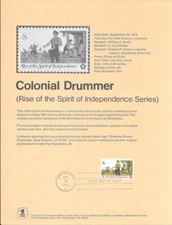 #1479 8c Colonial Drummer Stamp Poster-Unofficial Souvenir Page Flat HC