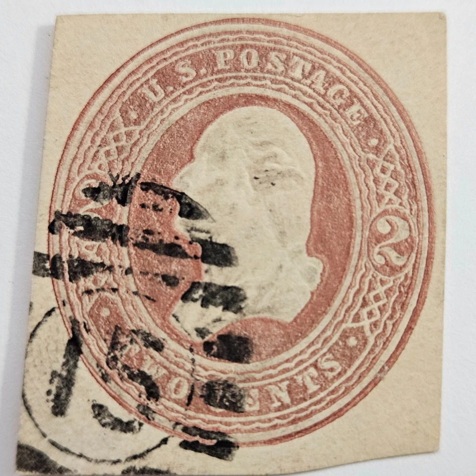 US Cut Square Sc U260x3, 2c brown on white, fancy cancel, Used CV$11.50 (504C89) - Image 2 of 2
