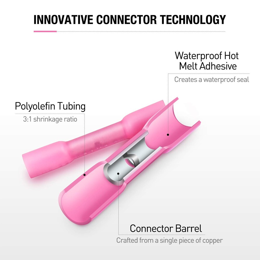 250x Heat Shrink Wire Connectors Electrical Ring Fork Spade Crimp Terminals Kit