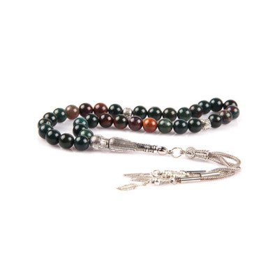 Tesbih Tasbih Gebetskette 8 mm Edelstein Heliotrop TT-020