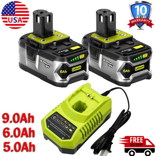 2x Battery / Charger For RYOBI P108 18V 
