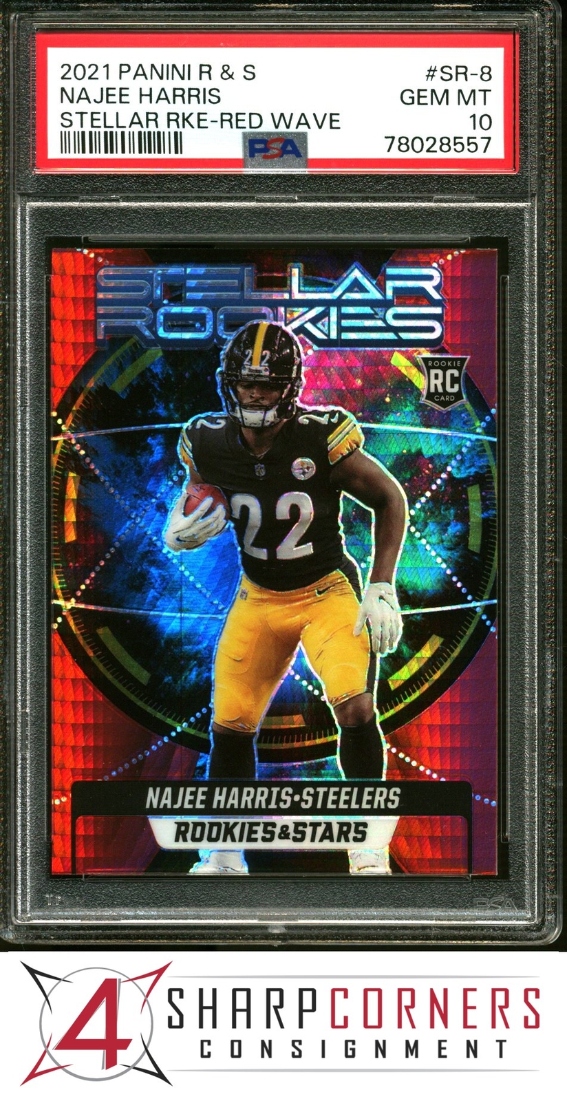 Najee Harris Panini Rookies & Stars Stellar Rookies #SR8 Red Wave