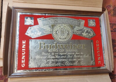 Budweiser KING OF BEERS パブミラー　ヴィンテージ　鏡 Budweiser KING OF BEERS パブミラー ヴィンテージ 鏡 まつ様専用