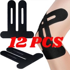 12pcs Precut Kinesiology Tape for Knees, Waterproof  Breathable Knee Support