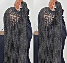 34 inch Full Lace Box Braided Wigs Lace Braided Wigs with Baby Hair for Women
