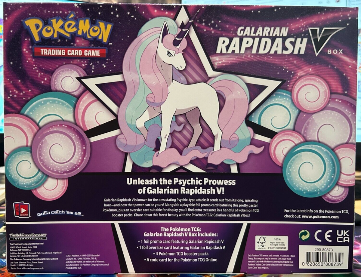 POKEMON TCG GALARIAN RAPIDASH V BOX New Sealed