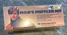 National Yarn Crafts Mans Muffler Scarf Kit #5236 New in Box Navy Blue Acrylic