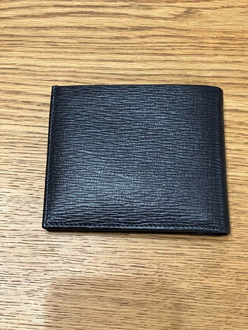 Salvatore Ferragamo New Unused Bifold Wallet Dark Gray & Khaki Leather Solid image 2