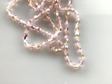 25 Pink A/B Czech Glass Faceted Teardrop Beads 7MM LIMITED