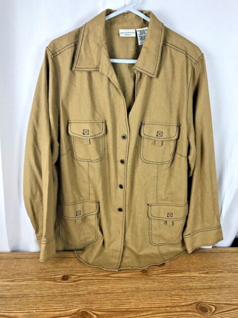 White Stag Linen Blend soft jacket with pockets Womens 18W 20W Tan | eBay