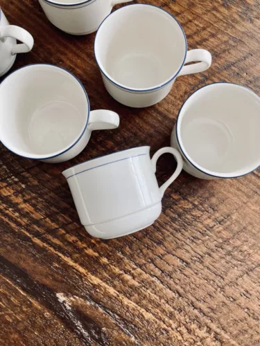 Excellent Vintage Lenox Chinastone Single Replacement Blue Pinstripe Mug Cup