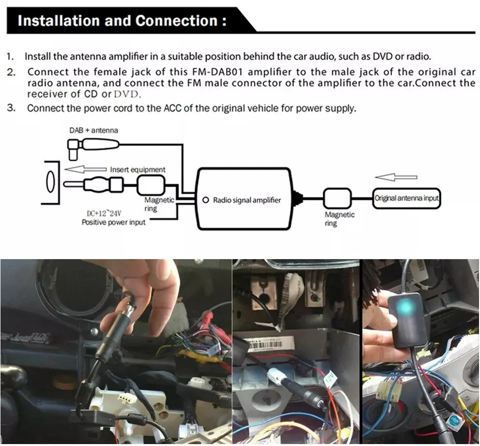 Amplificador Amplificador de Señal Aérea Antena Radio FM&AM Estéreo Coche Universal 12V Foto 3 de 4