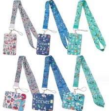 mix 10pcs science Neck Strap Lanyard student Card Badge Holder