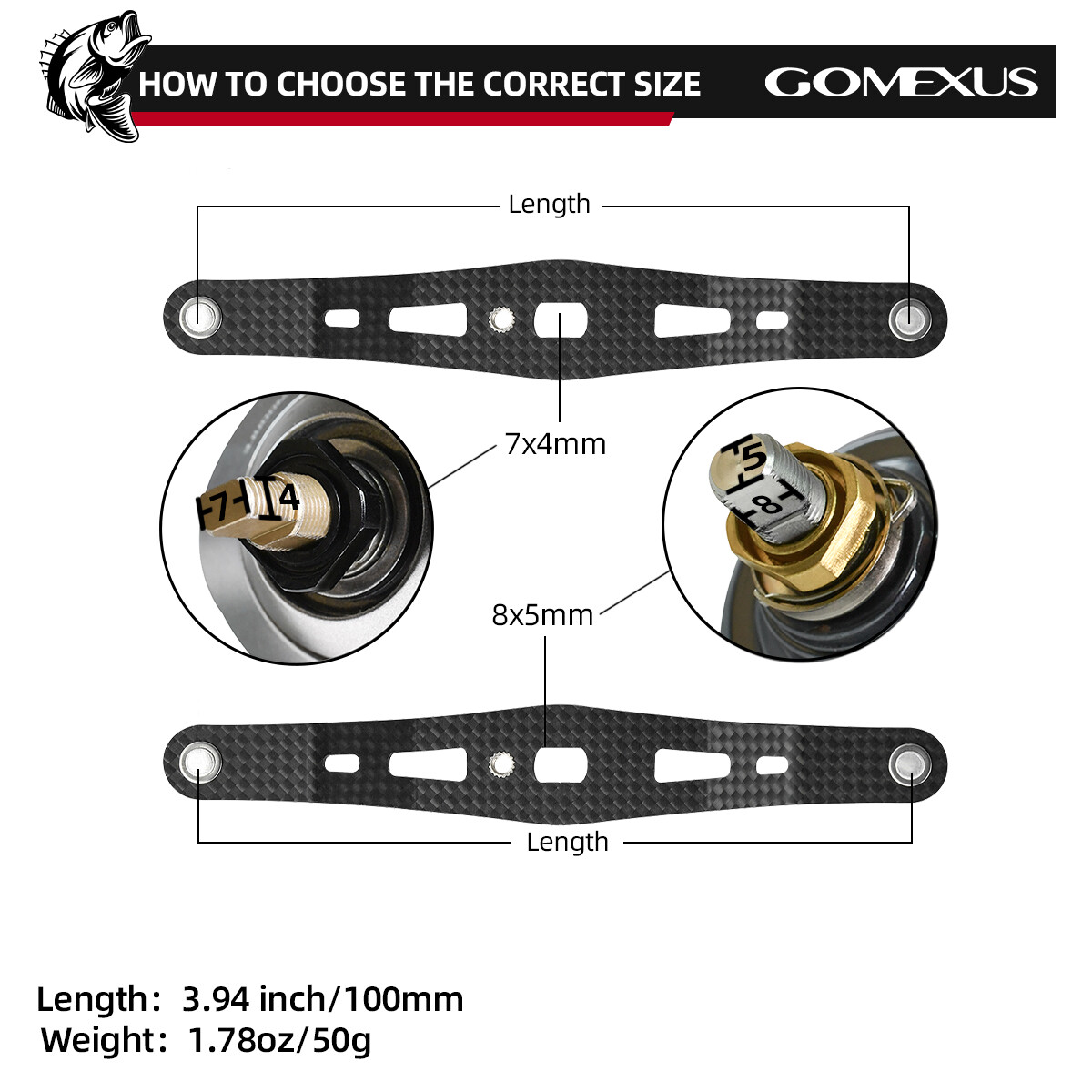Gomexus Cork Power Handle 7x4mm for Shimano Antares Aldebaran Curado DC Reel 105