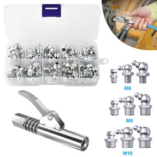 61 pcs Grease Gun Coupler Fittings Set 1/8" NPT Car Quick Lock Release Zerk Kit